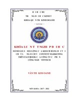 Khóa luận tốt nghiệp Quản trị kinh doanh: Đánh giá sự hài lòng của khách hàng đối với chất lượng dịch vụ Content Marketing trên Facebook của Công ty Cổ phần Công nghệ VFFTECH