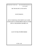 Quản lý khách sạn, nhà nghỉ của lực lượng cảnh sát quản lý hành chính về trật tự xã hội, công an thành phố hà nội hiện nay 