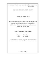 Báo mạng điện tử với vấn đề giáo dục pháp luật cho trẻ vị thành niên ở việt nam hiện nay (khảo sát báo vietnamnet vn; dantri com vn, thanhnien vn từ năm 2013 đến năm 2015) 