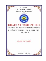 Khóa luận tốt nghiệp Quản trị kinh doanh: Đánh giá hoạt động marketing online tại Công ty TNHH thương mại và dịch vụ Lion Group
