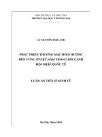 Phát triển thương mại theo hướng bền vững ở Việt Nam trong bối cảnh hội nhập quốc tế.