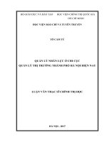 Quản lý nhân lực ở chi cục quản lý thị trường thành phố hà nội hiện nay 