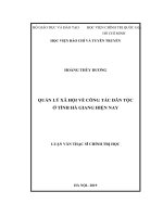 Quản lý xã hội về công tác dân tộc ở tỉnh hà giang hiện nay 