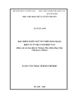 Đặc điểm ngôn ngữ tin trên báo mạng điện tử ở việt nam hiện nay (khảo sát các báo điện tử vietnam plus (bản tiếng việt), vnexpress, dantri) 