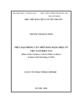 Thể loại phỏng vấn trên báo mạng điện tử việt nam hiện nay (khảo sát báo vnexpress, tuổi trẻ online và dân trí từ tháng 12014 đến tháng 122015) 