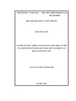 Vấn đề tổ chức thông tin giám sát, phản biện xã hội của kênh truyền hình quốc hội việt nam hiện nay (khảo sát năm 2016  2017) 