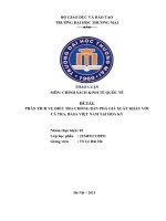 PHÂN TÍCH VỤ ĐIỀU TRA CHỐNG BÁN PHÁ GIÁ XUẤT KHẨU VỚI CÁ TRA, BASA VIỆT NAM TẠI HOA KỲ