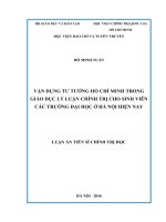 Vận dụng tư tưởng hồ chí minh trong giáo dục lý luận chính trị cho sinh viên các trường đại học ở hà nội hiện nay 