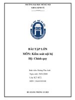 Kiểm soát nội bộ quy trình vốn bằng tiền trong DN