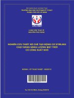 Nghiên cứu thiết kế chế tạo động cơ stirling chạy bằng năng lượng mặt trời có công suất nhỏ
