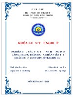 Khóa luận tốt nghiệp Quản trị kinh doanh: Nghiên cứu các yếu tố ảnh hưởng đến lòng trung thành của nhân viên tại khách sạn Century Riverside Huế