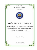 Khóa luận tốt nghiệp Quản trị kinh doanh: Đánh giá chất lượng dịch vụ chăm sóc khách hàng của đại lý Hyundai Huế - Công ty TNHH Phước Lộc