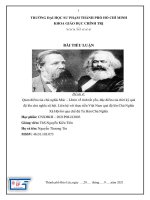 Quan điểm cua chu nghia mác – lênin về tính tất yếu, đặc điểm của thời kỳ quá ̉̉̃ độ lên chủ nghĩa xã hội  liên hệ thực tiễn việt nam quá độ lên chủ nghĩa  