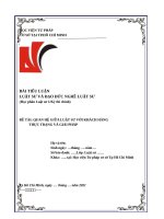 TIÊU LUẬN   đạo đúc LUẬT sư  QUAN HỆ GIỮA LUẬT SƯ  KHÁCH HÀNG