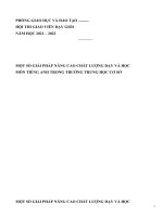 BÁO cáo một số BIỆN PHÁP THI GIÁO VIÊN GIỎI môn TIẾNG ANH