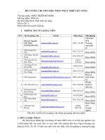 ĐỀ CƯƠNG CHI TIẾT HỌC PHẦN PHÁT TRIỂN KỸ NĂNG