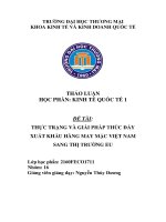 THỰC TRẠNG và GIẢI PHÁP THÚC đẩy XUẤT KHẨU HÀNG MAY mặc VIỆT NAM