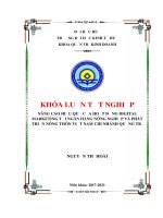 Nâng cao hiệu quả của hoạt động digital marketing tại ngân hàng nông nghiệp và phát triển nông thôn việt nam chi nhánh quảng trị 