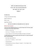 Bài tập thời giá tiền tệ | Đại học UEH | Tài chính cho nhà quản trị