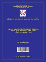 Nghiên cứu tính chất hấp phụ của than hoạt tính methanol ứng dụng năng lượng mặt trời 