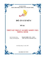 ĐỒ ÁN CƠ SỞ Đề tài: THIẾT KẾ TRỢ LÝ ẢO ĐIỀU KHIỂN NHÀ THÔNG MINH Giảng viên hướng dẫn : ThS NGUYỄN THANH TUẤN