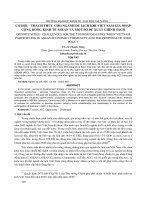Cơ hội – thách thức cho ngành Du lịch khi Việt Nam gia nhập Cộng đồng kinh tế ASEAN và một số đề xuất chính sách