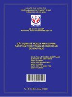 Xây dựng kế hoạch kinh doanh sản phẩm thời trang second hand se   boutique 