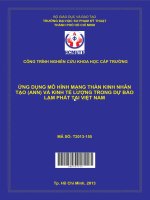 Ứng dụng mô hình mạng thần kinh nhân tạo (ANN) và kinh tế lượng trong dự báo lạm phát tại việt nam 