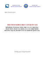 Hội thảo Khoa học cấp quốc gia: Mô hình cân bằng tổng thể và các phương pháp phân tích tác động của các hiệp định thương mại tự do đến cơ cấu kinh tế quốc gia
