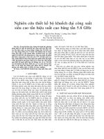 Nghiên cứu thiết kế bộ khuếch đại công suất siêu cao tần hiệu suất cao băng tần 5.8 GHz