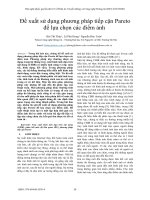 Đề xuất sử dụng phương pháp tiếp cận Pareto để lựa chọn các điểm ảnh