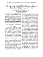 Một giải pháp cải tiến băng thông cho ăng-ten trạm thu phát gốc phản xạ vi dải