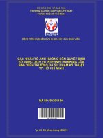 Nghiên cứu các yếu tố ảnh hưởng đến quyết định sử dụng dịch vụ internet banking của trường đại học sư phạm kỹ TPHCM 