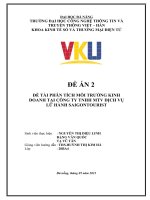 ĐỀ ÁN 2 ĐỀ TÀI PHÂN TÍCH MÔI TRƯỜNG KINH DOANH TẠI CÔNG TY TNHH MTV DỊCH VỤ LỮ HÀNH SAIGONTOURIST. THS.HUỲNH THỊ KIM HÀ