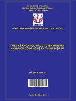 Thiết kế khóa học trực tuyến môn học nhập môn công nghệ kỹ thuật điện tử 