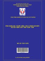 Ứng dụng GIS và mô hình USLE đánh giá mức độ xói mòn đất tỉnh kon tum 