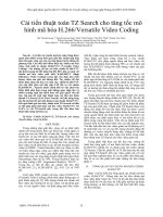 Cải tiến thuật toán TZ Search cho tăng tốc mô hình mã hóa H.266/Versatile Video Coding
