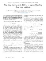 Xây dựng chương trình thiết kế vi mạch số P&R tự động công suất thấp