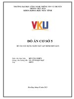 ĐỒ ÁN CƠ SỞ 5 ĐỀ TÀI: XÂY DỰNG NGÔN NGỮ LẬP TRÌNH ĐƠN GIẢN. TS. VÕ NGỌC ĐẠT
