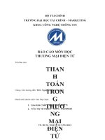 BÁO CÁO MÔN HỌC THƯƠNG MẠI ĐIỆN TỬ thanh toán trong thương mại điện tử 