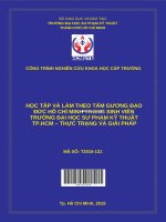 Học tập và làm theo tấm gương đạo đức hồ chí minh trong sinh viên trường đại học sư phạm kỹ thuật thành phố hồ chí minh   thực trạng và giải pháp 
