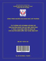 Tư tưởng hồ chí minh về bảo vệ chủ quyền quốc gia và việc giáo dục ý thức của sinh viên về bảo vệ chủ quyền biển đảo việt nam hiện nay 