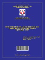 Hoàn thiện công tác lập kế hoạch sản xuất tại nhà máy sợi 1 của tổng công ty việt thắng   CTCP 