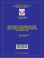 Hoàn thiện quy trình kiểm toán khoản mục nợ phải thu trong kiểm toán báo cáo tài chính tại công ty TNHH kiểm toán tư vấn rồng việt 