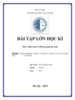 BÀI TẬP LỚN HỌC KÌ Môn: Nghề Luật và Phương pháp học luật Đề bài: Tìm hiểu thuật ngữ “luật gia” và “luật sư”. Lịch sử và vai trò của nghề luật ở Việt Nam.