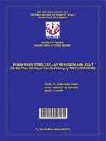 Hoàn thiện công tác lập kế hoạch sản xuất (tại bộ phận kế hoạch sản xuất công ty TNHH hoàng sa) 