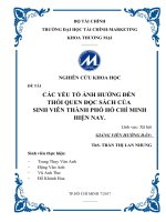 CÁC YẾU TỐ ẢNH HƯỞNG ĐẾN THÓI QUEN ĐỌC SÁCH CỦA SINH VIÊN THÀNH PHỐ HỒ CHÍ MINH