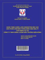 HOÀN THIỆN CHIẾN lược MARKETING MIX CHO sản PHẨM cảm BIẾN THÔNG MINH ABB ABILITY CHO ĐỘNG cơ tại CÔNG TY TNHH NĂNG LƯỢNG môi TRƯỜNG BIỂN ĐÔNG 