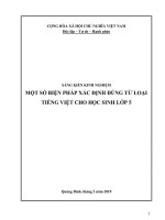 Một số biện pháp xác định đúng từ loại Tiếng Việt cho học sinh lớp 5