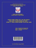 Hoàn thiện công tác lập kế hoạch sản xuất tại bộ phận lắp ráp   công ty TNHH công nghiệp plus việt nam 